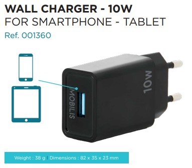 Wall Charger - 10.5W - 1 USB A
