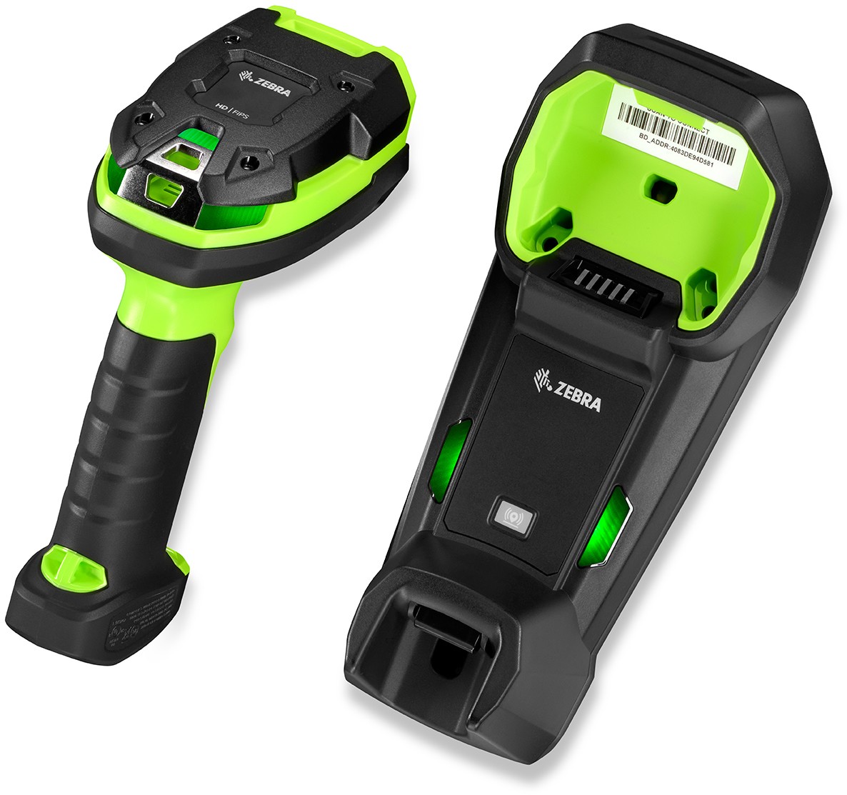 DS3678-ER Rugged Green Standard Cradle USB Kit - India and Korea: DS3608-ER20003VZK Scanner, CBA-U42-S07PAR Shielded USB Cable Supports 12V P/S, STB3678-C100F3WW Cradle, PWR-BGA12V50W0WW Power Supply and CBL-DC-451A1-01 DC Line Cord