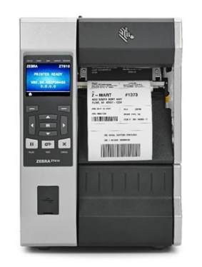 ZT610 TT Printer ; 4'', 300 dpi, Euro and UK cord, Serial, USB, Gigabit Ethernet, Bluetooth 4.0, USB Host, Cutter, Color, ZPL
