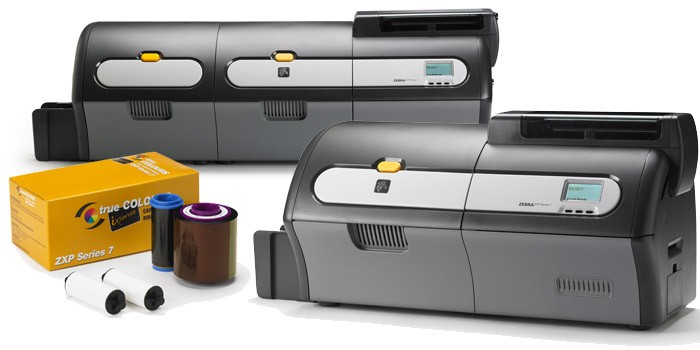 Printer ZXP Series 7; Single Sided, UK/EU Cords, USB, 10/100 Ethernet & Wifi Wireless, Linear Barcode Scanner